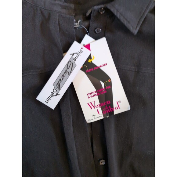 Women With Control Black Knit denim One Piece Jumpsuit 3X Loungewear Stretch - Picture 11 of 16